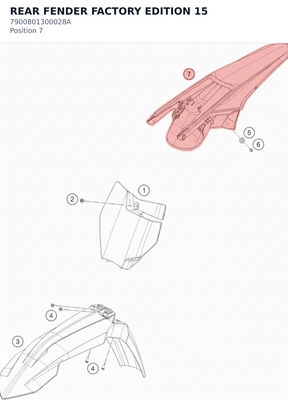 Diagram preview: REAR FENDER FACTORY EDITION 15 (7900801300028A)