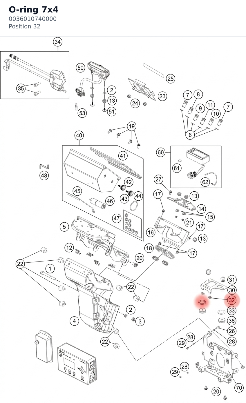 Diagram preview: O-ring 7x4 (0036010740000)