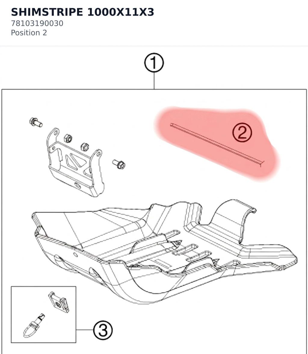 Diagram preview: SHIMSTRIPE 1000X11X3 (78103190030)