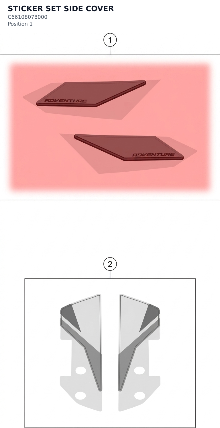 Diagram preview: STICKER SET SIDE COVER (C66108078000)