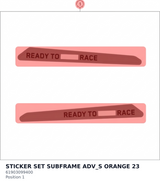 Diagram preview: STICKER SET SUBFRAME ADV_S ORANGE 23 (61903099400)