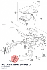 Diagram preview: PROT. GRILL INTAKE SNORKEL L/S (69006040060)