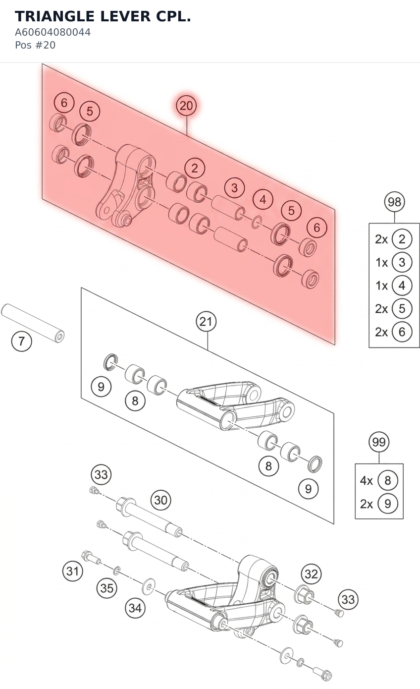 Diagram preview: TRIANGLE LEVER CPL. (A60604080044)