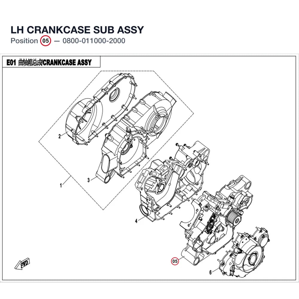 LH CRANKCASE SUB ASSY product image