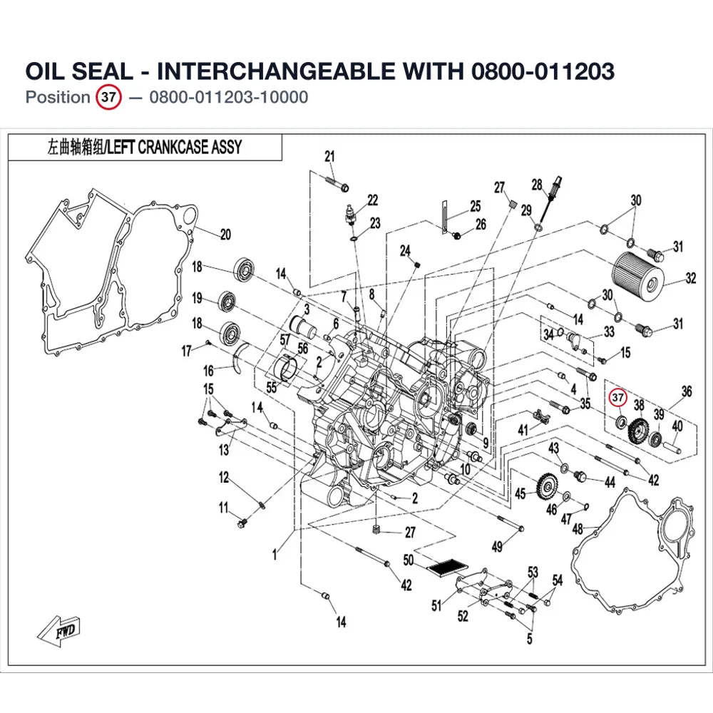 OIL SEAL - INTERCHANGEABLE WITH  0800-011203 product image