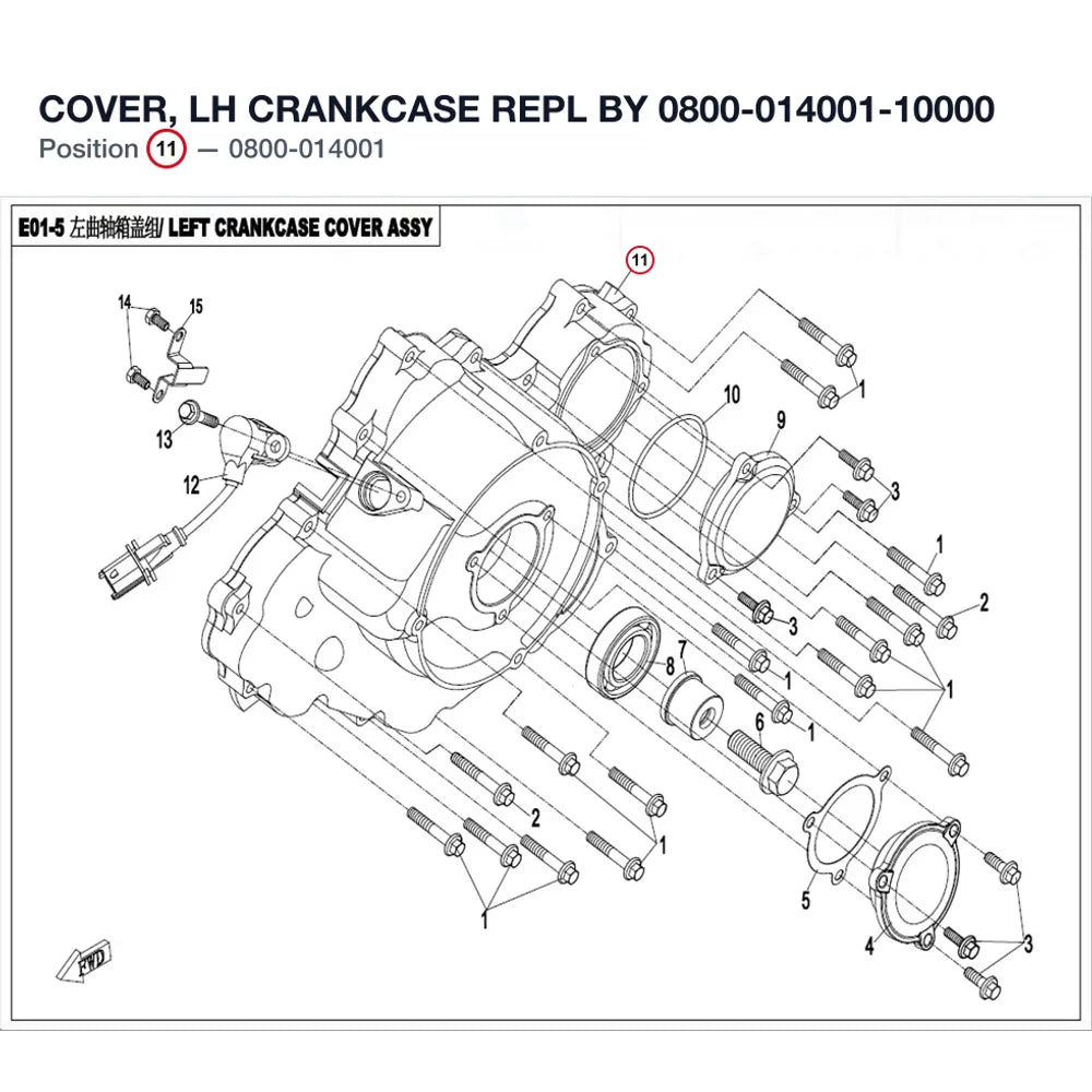 COVER, LH CRANKCASE REPL BY 0800-014001-10000 product image