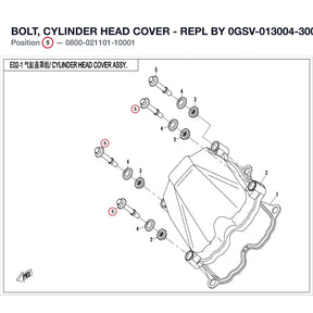 BOLT, CYLINDER HEAD COVER - REPL BY 0GSV-013004-3000 product image