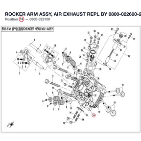 ROCKER ARM ASSY, AIR EXHAUST REPL BY 0800-022600-20000 product image