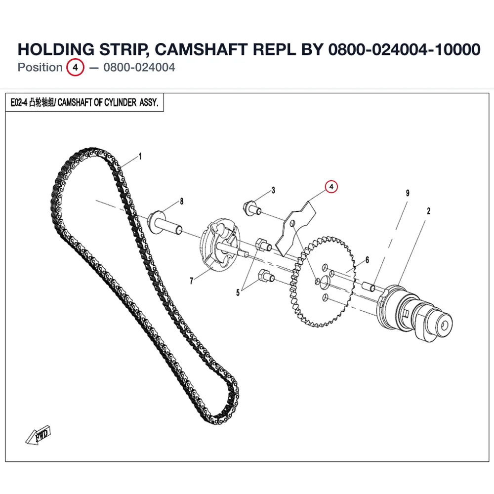 HOLDING STRIP, CAMSHAFT REPL BY 0800-024004-10000 product image