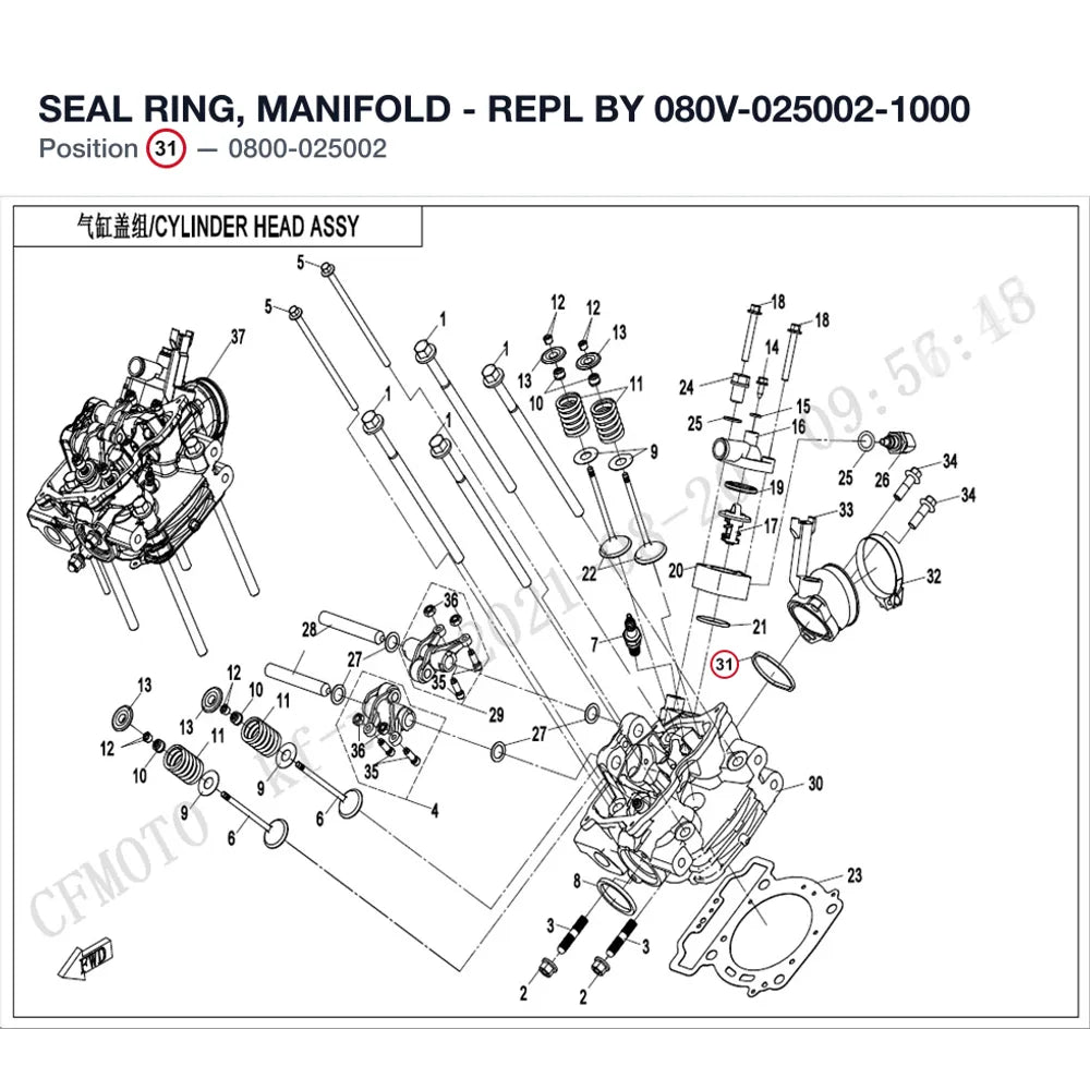 SEAL RING, MANIFOLD -  REPL BY 080V-025002-1000 product image