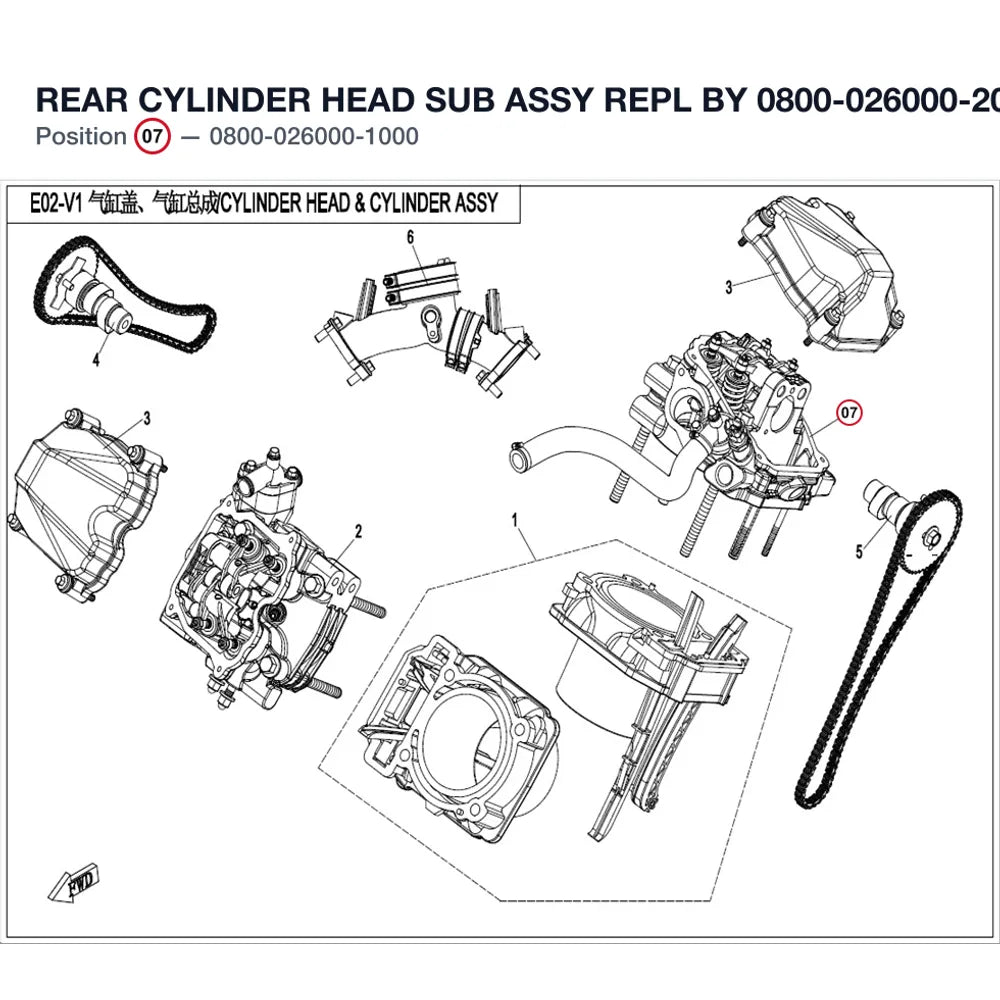 REAR CYLINDER HEAD SUB ASSY REPL BY 0800-026000-20000 product image
