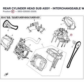 REAR CYLINDER HEAD SUB ASSY - INTERCHANGEABLE WITH  0800-026000-1000 product image