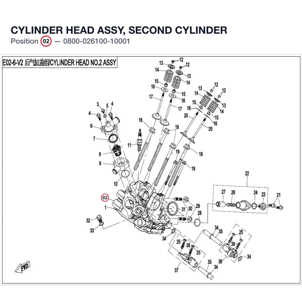CYLINDER HEAD ASSY, SECOND CYLINDER product image