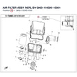 AIR FILTER ASSY REPL BY 0800-110000-10001 product image