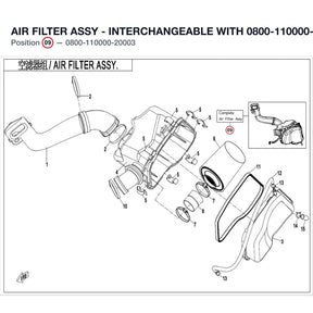 AIR FILTER ASSY - INTERCHANGEABLE WITH  0800-110000-2000 product image