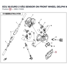 ECU X8 EURO 2 VÄG SENSOR ON FRONT WHEEL product image