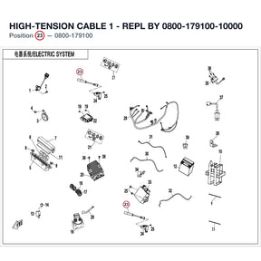 HIGH-TENSION CABLE 1 - REPL BY 0800-179100-10000 product image