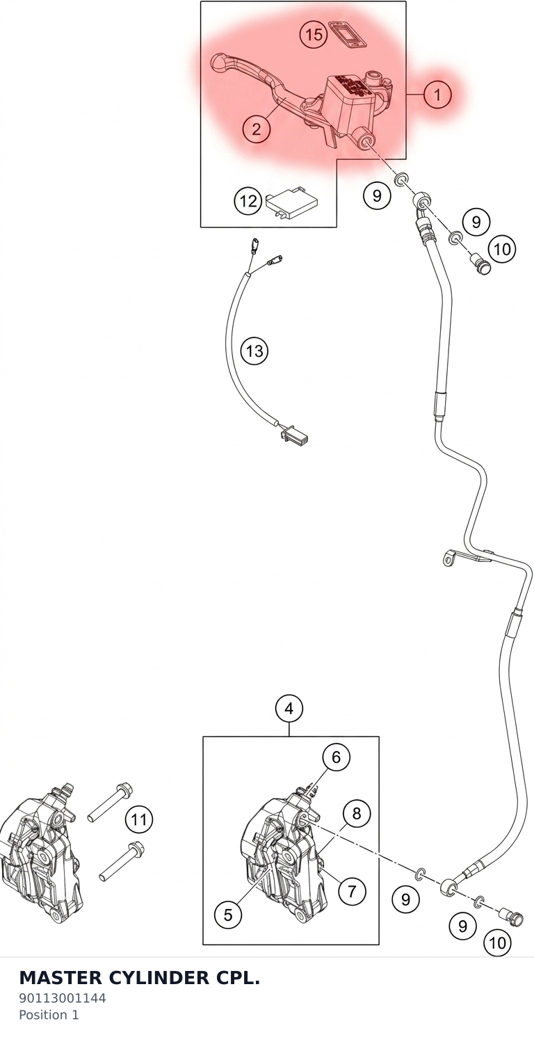 Diagram preview: MASTER CYLINDER CPL. (90113001144)