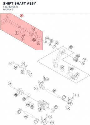 Diagram preview: SHIFT SHAFT ASSY (54834005133)