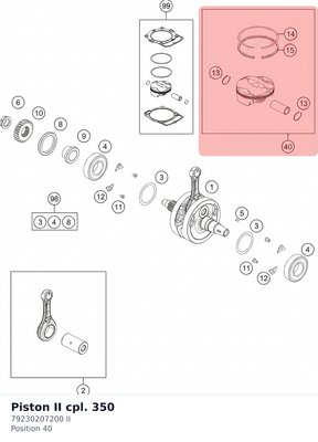 Diagram preview: Piston II cpl. 350 (79230207200 II)