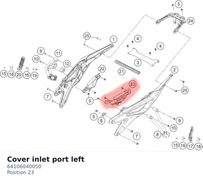 Diagram preview: Cover inlet port left (64106040050)