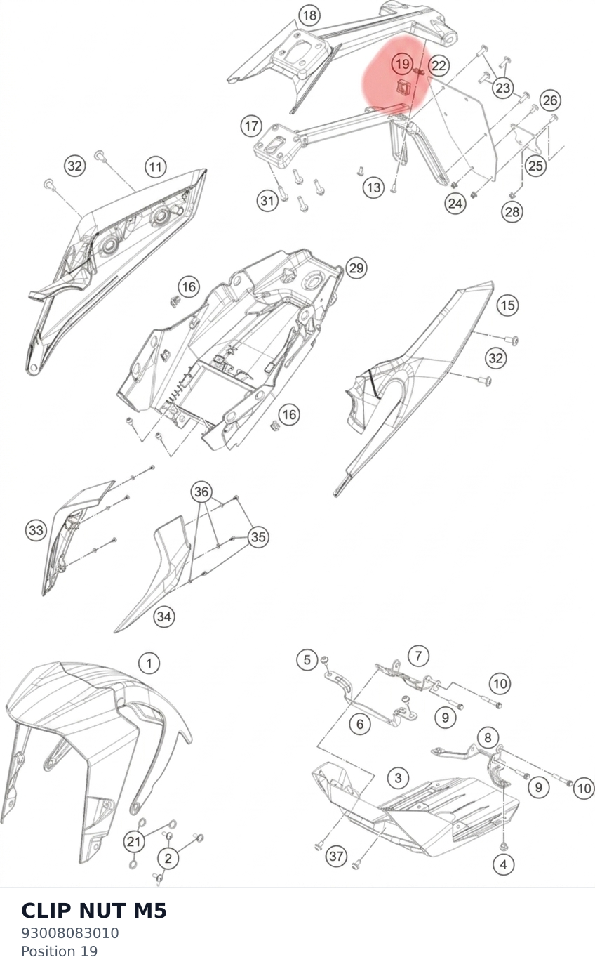 Diagram preview: CLIP NUT M5 (93008083010)