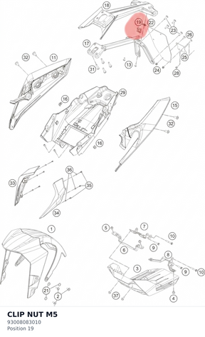 Diagram preview: CLIP NUT M5 (93008083010)