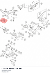 Diagram preview: COVER RADIATOR RH (A60135035000)