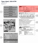 Diagram preview: Type label, USA KTM (LI21-617-11)