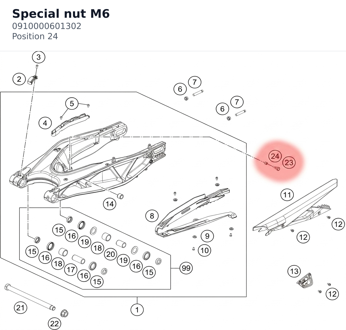 Diagram preview: Special nut M6 (0910000601302)