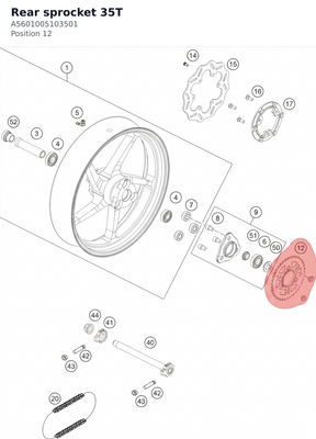 Diagram preview: Rear sprocket 35T (A5601005103501)