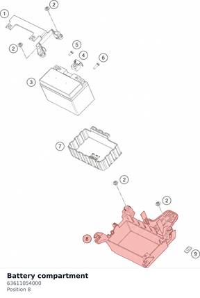 Diagram preview: Battery compartment (63611054000)