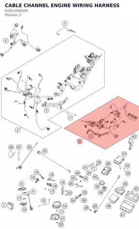 Diagram preview: CABLE CHANNEL ENGINE WIRING HARNESS (61911046000)