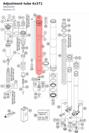 Diagram preview: Adjustment tube 6x371 (48600269)