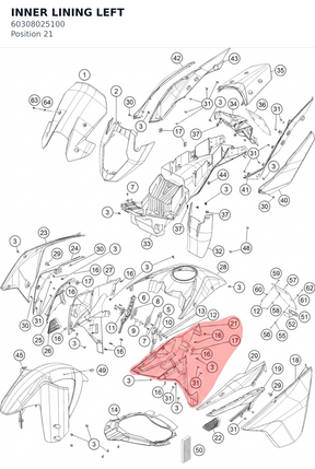 Diagram preview: INNER LINING LEFT (60308025100)