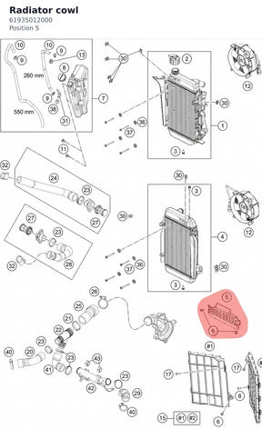 Diagram preview: Radiator cowl (61935012000)