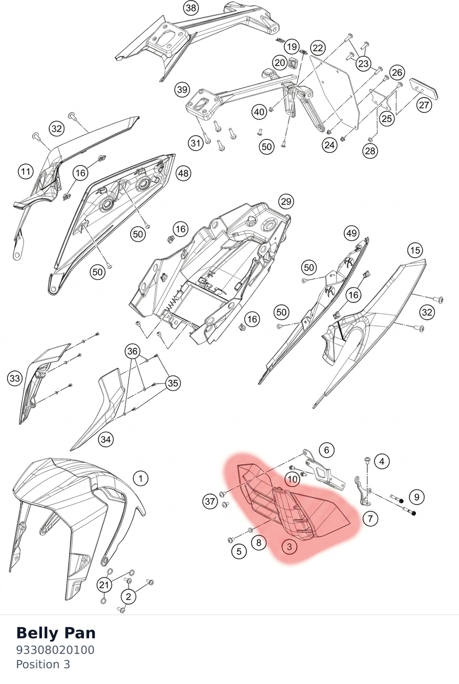 Diagram preview: Belly Pan (93308020100)