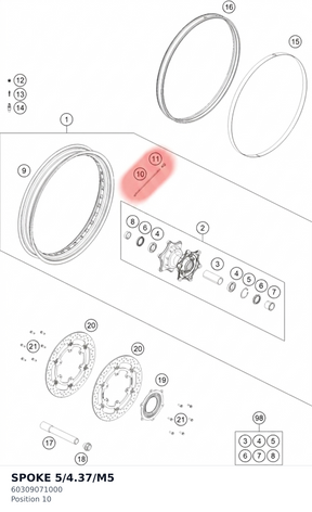Diagram preview: SPOKE 5/4.37/M5 (60309071000)
