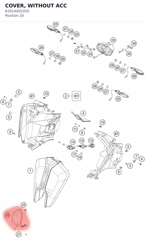 Diagram preview: COVER, WITHOUT ACC (61914001050)
