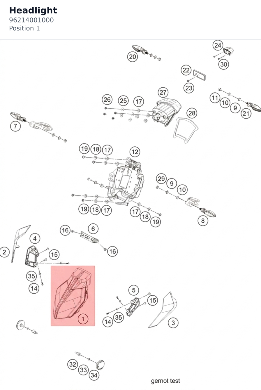 Diagram preview: Headlight (96214001000)