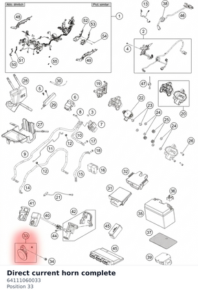 Diagram preview: Direct current horn complete (64111060033)