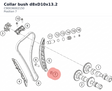 Diagram preview: Collar bush d8xD10x13.2 (C90036002150)