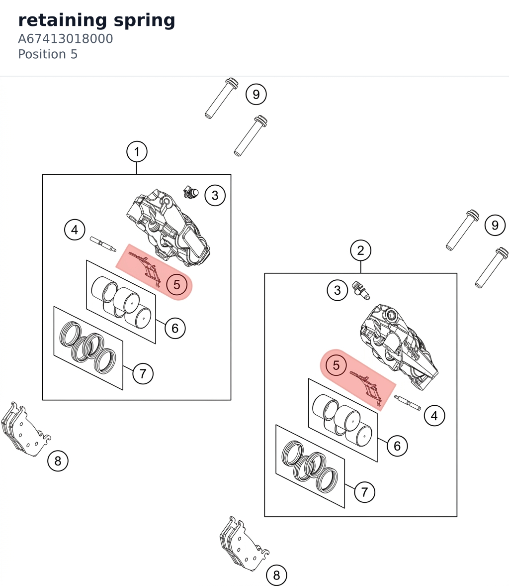 Diagram preview: retaining spring (A67413018000)