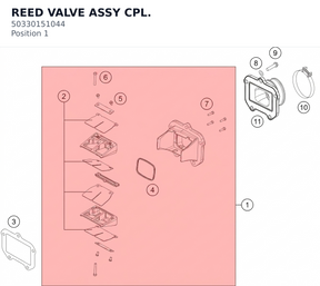 Diagram preview: REED VALVE ASSY  CPL. (50330151044)