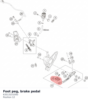 Diagram preview: Foot peg, brake pedal (63513151000)