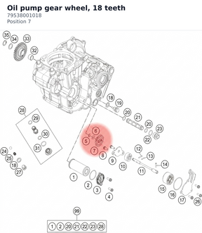 Diagram preview: Oil pump gear wheel, 18 teeth (79538001018)