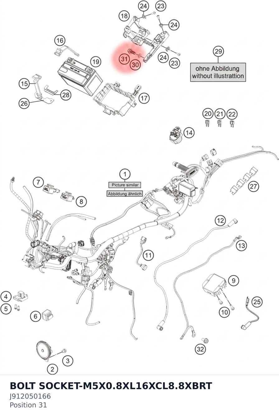 Diagram preview: BOLT SOCKET-M5X0.8XL16XCL8.8XBRT (J912050166)