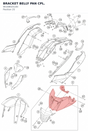 Diagram preview: BRACKET BELLY PAN CPL. (90108025100)