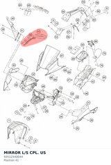 Diagram preview: MIRROR L/S CPL. US (93512540044)