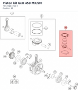 Diagram preview: Piston kit Gr.II 450 MX/SM (79430107210 II)